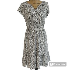 Loft Cheetah print flutter sleeve midi dress sz 8P NWT